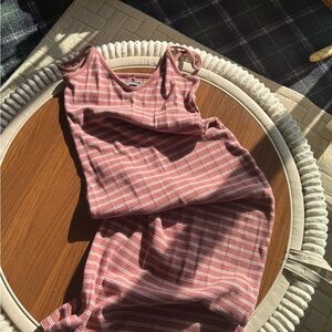 Striped Pink Sleeveless Dress